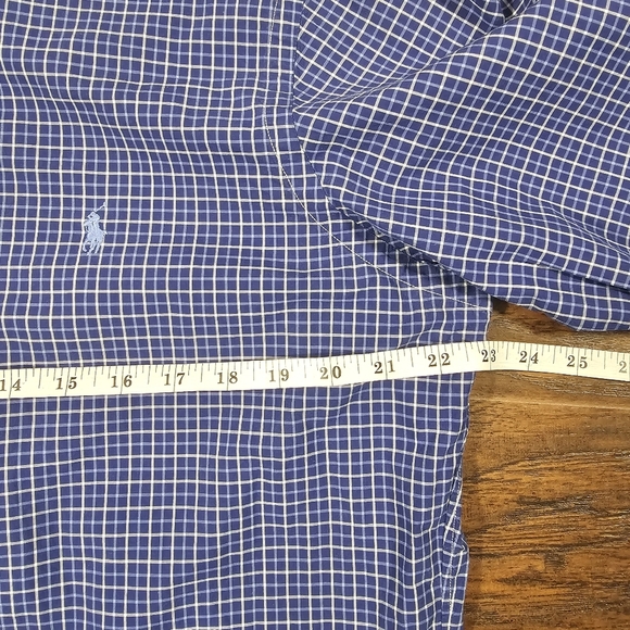 Ralph Lauren Shirt Mens‎ Medium Blue Plaid Button Down Long Sleeve Classic Fit - Picture 5 of 6